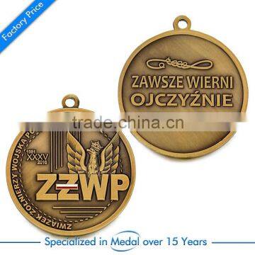 Custom made national champion medal, gold medal