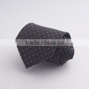 2016 handmade dark grey with pink polka dot cotton linen mens ties
