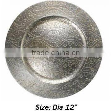 Designer silver charger plate, Wholesale charger plate, charger plate in bulk