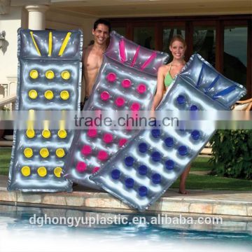 Inflatable Floating Mat with Cup Holders