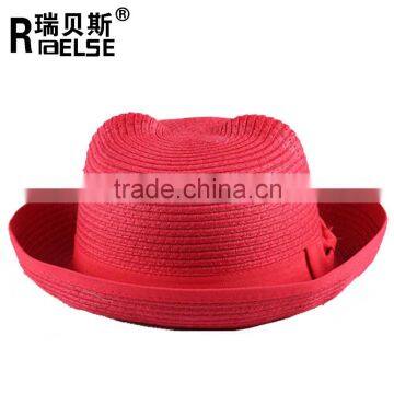 wholesale kids sun visor hat roll up brim straw hat