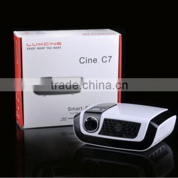 Hottes!!! C7 -Luxcine world 1st 1080p android 4.0 OS portable DLP projector
