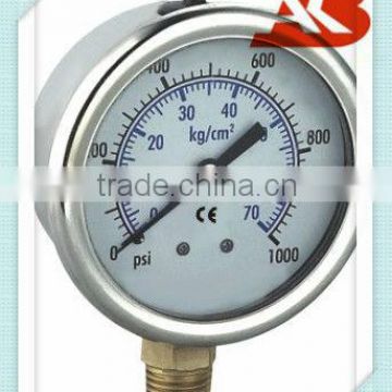 Oil filled mini stainless pressure gauge