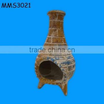 clay chiminea with stand