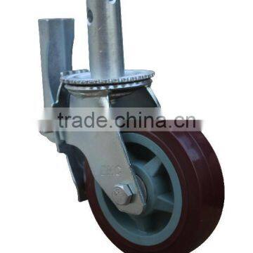 2014 Swivel braked 6" polyurethane Scaffolding caster wheel