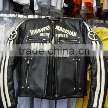 PU leather motorcycle jacket design/any logo available
