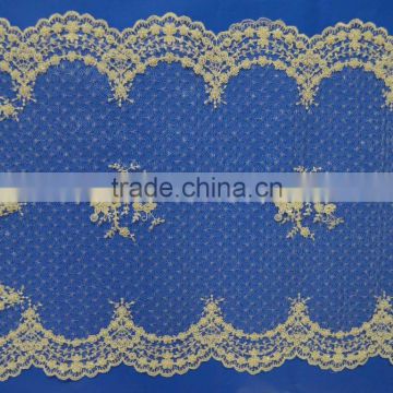 New tablecloth design embroidery lace beaded on mesh table cloth