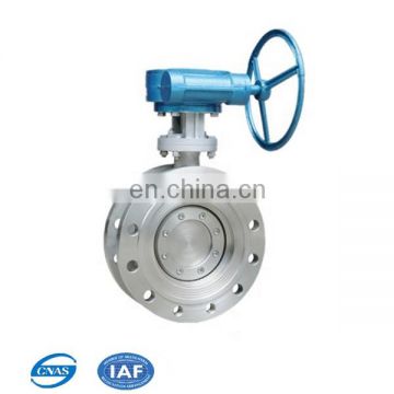 Stainless steel Body Hard Seat Flange End Butterfly Valve With Worm Gear