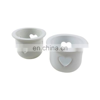 new factory custom design ceramic heart shaped tealight candle holder