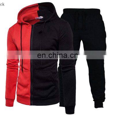 Customized casual men's zipper cardigan color matching sports training suit sweater wholesale