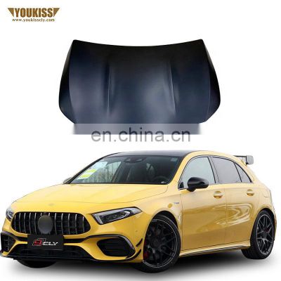 High Quality Upgrade Aluminum Front Engine Hood For Mercedes Benz A Class W177 Modified A45 Engine Hood Engine Covers