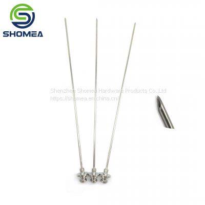 Shomea Customized  length  11G-28G 316L Stainless Steel bent tip needle with metal base