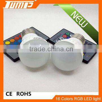 Factory directly sale IR remote control E27 16 colors E27 cheap RGB light