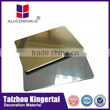 Alucoworld pvdf gold mirror surface aluminium composite panel material