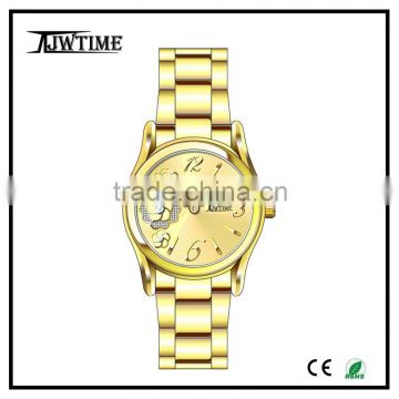 china supplier luxury jewelry gold fashion lady watch stainless steel watch oem wrist watch montre homme