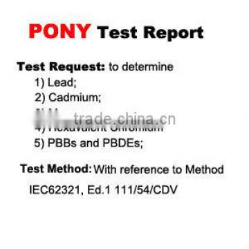 Test Report of Retro Reflective Fabrics IEC62321(USA Enviromental Protection)