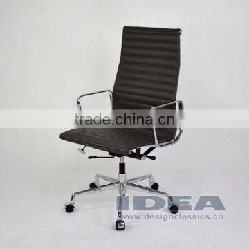 Replica EA119 Charles High Back Office Chair - Dark Grey Color Genuine Leather
