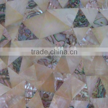 Irregular triangle mother of pearl seashell mosaic wall tile