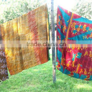 Indian Made Cotton Patchwork Kantha Blankets / Quilts Export Quality