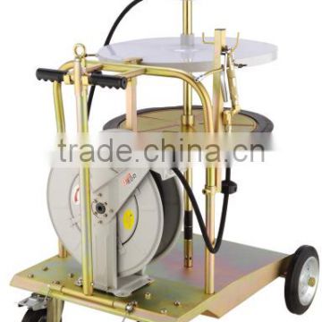 Grease pump and hose reel combination trolly