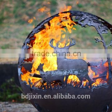 custom design metal sphere hemisphere fire pit