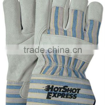 Grey cow split leather gloves ,alcohol