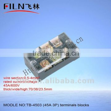tinned copper bus bar terminal block TB-4503 45A 3P