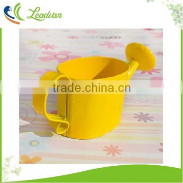 Popular design home decoration yellow oval shape small metal watering can