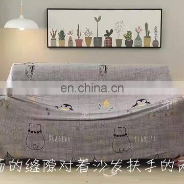 Wholesale Customized Printed Stretch Linen Stripe Protective Sofa Cover Design