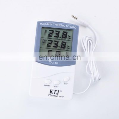 TA318 Digital Hygrometer Digital Display Hygrometer Temperature Humidity Meter Mini with Probe Thermometer