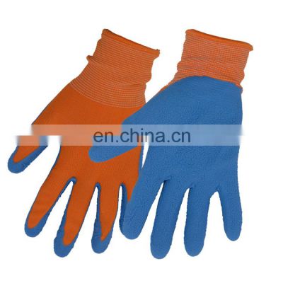 HDD In stock supplie gloves foaming soft polyester cotton children latex gloves