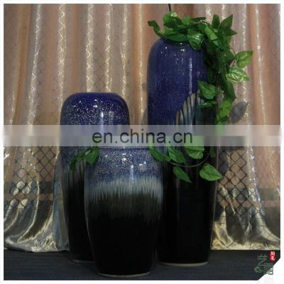 polished ceramic tall floor vases royal home decor blue vase