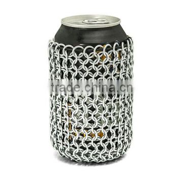 Stainless Steel Chainmail Can Sleeve,Chainmail Bottle Sleeve Bag