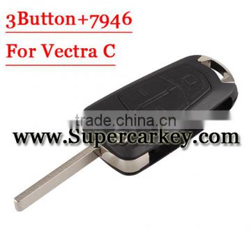 Best quality 3 Button Flip Remote Key 433MHZ For Opel Vectra C With 7946