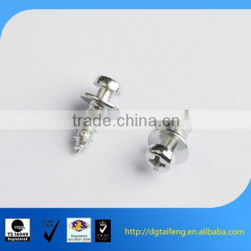 Phillips white plated pan head furniture connection bolt
