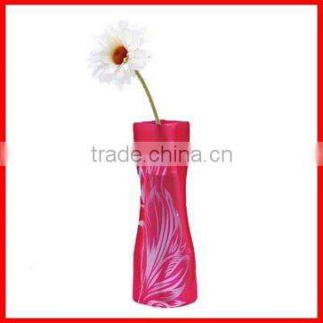 portable clear plastic collapsible flower vase
