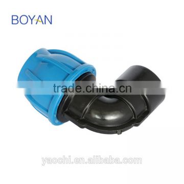 90 degree female elbow pp compression fitting