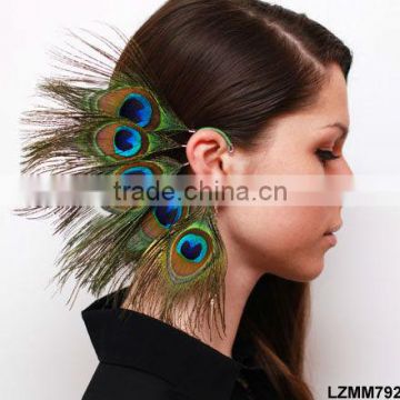 Dangle extension peacock feather earrings LZMM792