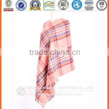 soft touchingwoven 100%acrylic tassel scarf