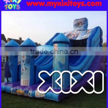 Frozen snow inflatable dry slide for kids