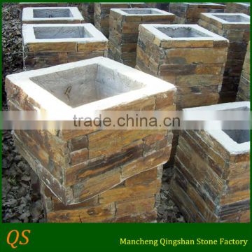 cement rusty slate natural stone column