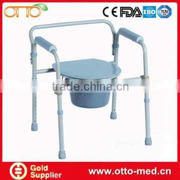 Steel commode chair for disabled people