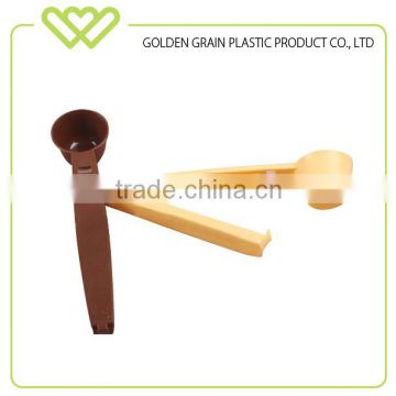 new design plastic promotional coffee spoon and clip
