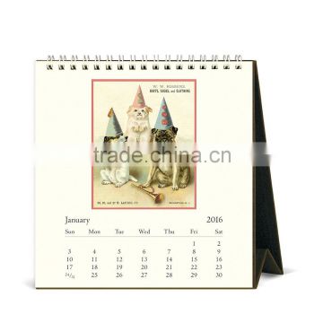 Customized classical desk calender with stand