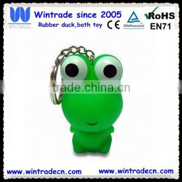 Mini rubber frog keychain toy
