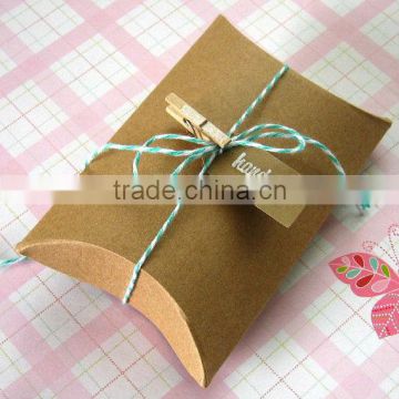 Recycled kraft paper pillow box for gift