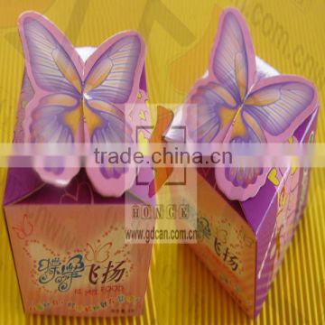 full colorful printed paper cartoon cardboard box packaging butterfly on the top