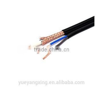 YYX Siamese cable RG6 with power conductor cu al foil braid PVC shield