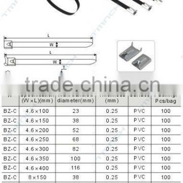 Supply chinl brand PVC coated stainless Steel Cable Tie (ISO9001 UL)