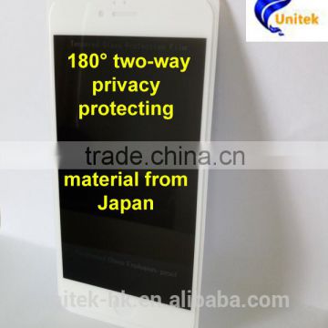 Two-way Privacy Protecting tempered glass film protector 2.5D Gorilla glass silk printing white/black For Iphone 6/6Plus white